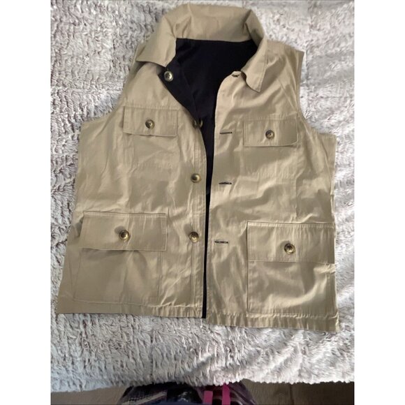 Orvis Vest Mens Small‎ Reversible Cinch Adjustable Waist Fishing Horse Black,Tan - Picture 11 of 16